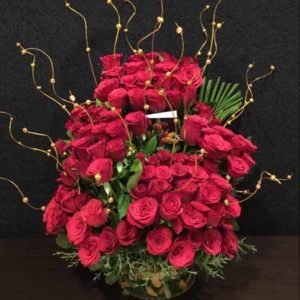 100 Red Roses Step Arrangement