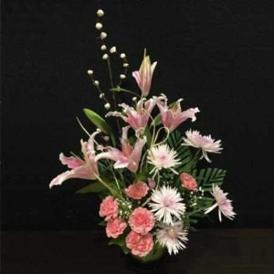 Lilies Carnations Chrysanthemum Arrangement