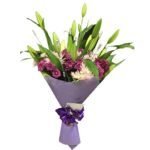 Purple Chrysanthemum Lilies Bunch